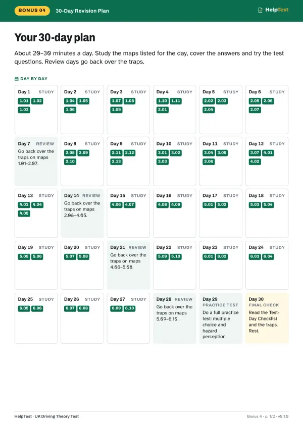 30-Day Revision Plan, first page